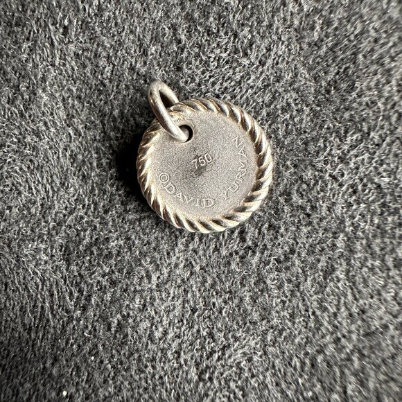 David Yurman Initial "W" Charm Pendant w/ White Diamonds in 18K White Gold - Picture 4 of 8